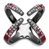 WildKlass Stainless Steel Ring IP Light Black (IP Gun) Women Top Grade Crystal Multi Color-WildKlass Jewelry