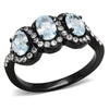 WildKlass Stainless Steel Ring IP Women AAA Grade CZ Sea Blue-WildKlass Jewelry