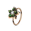 Rose Gold IP Plated Opal Glitter Set Flower Petals CZ Center 316L Surgical Steel WildKlass Hoop Ring for Nose & Ear Cartilage-WildKlass Jewelry