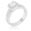 WildKlass Pave Cushion Wedding Ring Set-WildKlass Jewelry