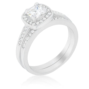 WildKlass Pave Cushion Wedding Ring Set-WildKlass Jewelry