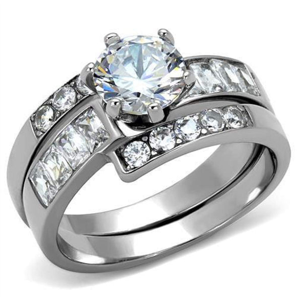 WildKlass Stainless Steel Ring No Plating Women AAA Grade CZ Clear-WildKlass Jewelry