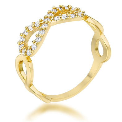WildKlass 0.35ct CZ 14k Gold Plated Infinity Ring-WildKlass Jewelry