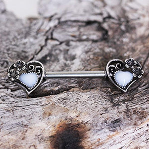 316L Stainless Steel Steampunk Heart WildKlass Nipple Bar-WildKlass Jewelry