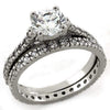 WildKlass Stainless Steel Ring Rhodium Women AAA Grade CZ Clear-WildKlass Jewelry