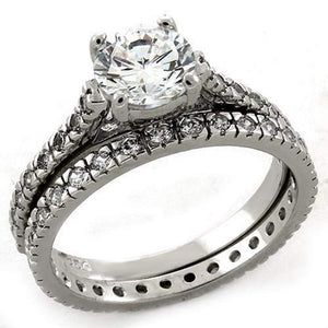 WildKlass Stainless Steel Ring Rhodium Women AAA Grade CZ Clear-WildKlass Jewelry