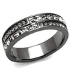 WildKlass Stainless Steel Ring IP Light Black (IP Gun) Women Top Grade Crystal Black Diamond-WildKlass Jewelry