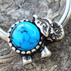 316L Stainless Steel Turquoise Elephant Snap-in WildKlass Captive Bead Ring/Septum Ring-WildKlass Jewelry