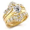 WildKlass Stainless Steel Ring IP Gold Women AAA Grade CZ Clear-WildKlass Jewelry