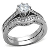 WildKlass Stainless Steel Western Ring High Polished (no Plating) Women AAA Grade CZ Clear-WildKlass Jewelry