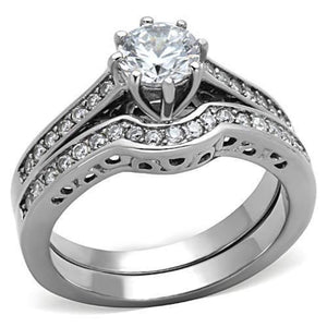 WildKlass Stainless Steel Western Ring High Polished (no Plating) Women AAA Grade CZ Clear-WildKlass Jewelry