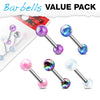 WILDKLASS 5 Pcs Value Pack Metallic AB Coating Balls 316L Surgical Steel Barbells-WildKlass Jewelry