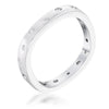 WildKlass .23Ct Rhodium Plated Cz Speckled Square Shaped Stackable Band-WildKlass Jewelry
