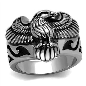 WildKlass Stainless Steel Ring High Polished Men Epoxy Jet-WildKlass Jewelry