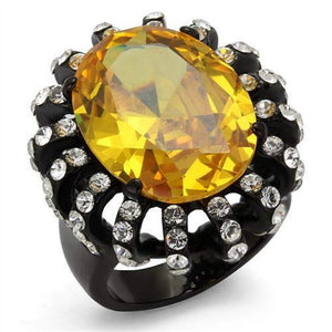 WildKlass Stainless Steel Ring IP Women AAA Grade CZ Topaz-WildKlass Jewelry