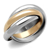 WildKlass Stainless Steel Ring Two-Tone IP Rose Gold Women-WildKlass Jewelry
