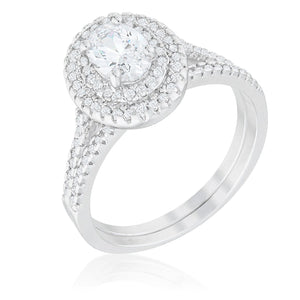 WildKlass Oval Wedding Ring Set-WildKlass Jewelry