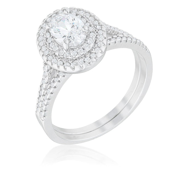 WildKlass Oval Wedding Ring Set-WildKlass Jewelry