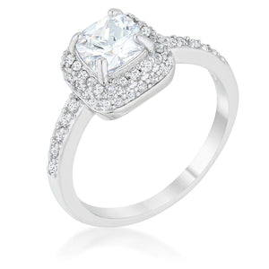 WildKlass 1.5ct Clear CZ Rhodium Plated Art Deco Ring-WildKlass Jewelry