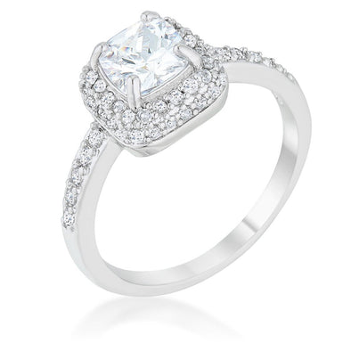 WildKlass 1.5ct Clear CZ Rhodium Plated Art Deco Ring-WildKlass Jewelry