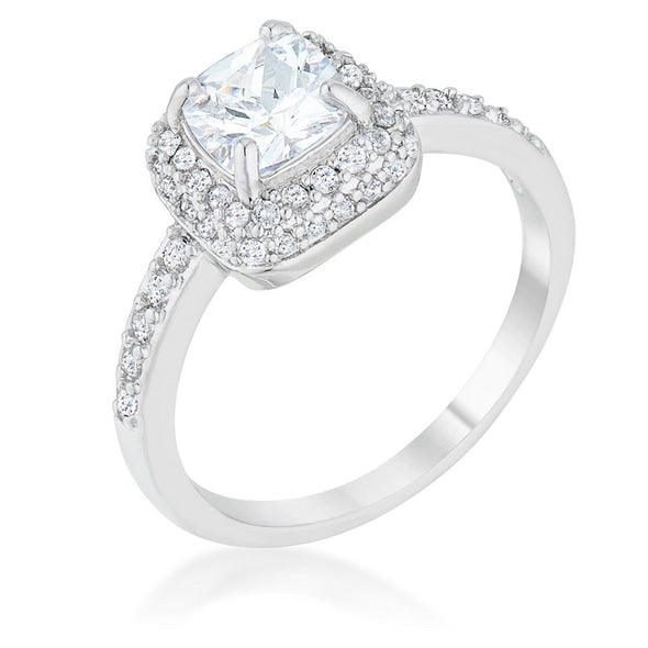 WildKlass 1.5ct Clear CZ Rhodium Plated Art Deco Ring-WildKlass Jewelry
