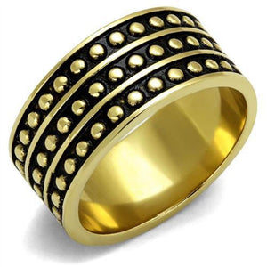 WildKlass Stainless Steel Ring IP GoldMen Epoxy Jet-WildKlass Jewelry