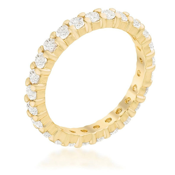 WildKlass Gold ToneCubic Zirconia Eternity Band-WildKlass Jewelry