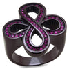 WildKlass Stainless Steel Ring IP Dark Brown (IP Coffee) Women Top Grade Crystal Fuchsia-WildKlass Jewelry