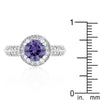 WildKlass Dark Purple Halo Engagement Ring-WildKlass Jewelry