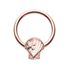Purple & Rose Gold Ariel's Seashell Steel Captive Bead Ring-WildKlass Jewelry