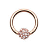 Rose Gold, Gold, Silver Full Dome Pave Steel Captive Bead Ring-WildKlass Jewelry