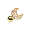 Golden & Silver DayDream Moon Cartilage Tragus Earring-WildKlass Jewelry