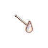 Golden & Rose Gold Illuminating TearDrop Shape L-Shape & Stud Nose Ring-WildKlass Jewelry