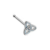 Golden & Silver Triquetra Trinity Knot L-Shape & Stud Nose Ring-WildKlass Jewelry