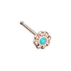 Rose Gold & Silver Tribal Goddess L-Shape Nose Ring-WildKlass Jewelry