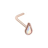 Golden & Rose Gold Illuminating TearDrop Shape L-Shape & Stud Nose Ring-WildKlass Jewelry