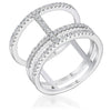 WildKlass 0.5Ct Rhodium Plated Parallel Ring with Brilliant CZ-WildKlass Jewelry