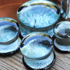 Silver and Black Glass Saddle WildKlass Plug-WildKlass Jewelry