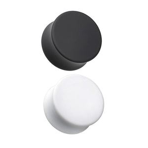 Soft Touch Silicone Coated Solid Double Flared Ear Gauge Plug-WildKlass Jewelry