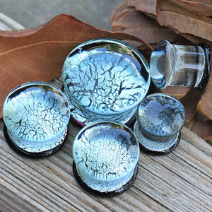 Silver and Black Glass Saddle WildKlass Plug-WildKlass Jewelry