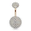Internally Threaded Top CZ Paved Round Shields 316L Surgical Steel WildKlass Belly Button Rings-WildKlass Jewelry