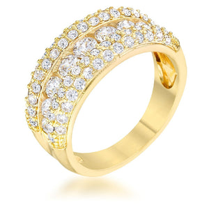 WildKlass 1.1ct CZ 14k Gold Plated Classic Band Ring-WildKlass Jewelry