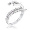 WildKlass 1.12Ct Delicate Rhodium Plated CZ Wrap Ring-WildKlass Jewelry
