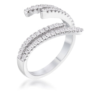 WildKlass 1.12Ct Delicate Rhodium Plated CZ Wrap Ring-WildKlass Jewelry