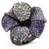 WildKlass Stainless Steel Ring IP Dark Brown (IP Coffee) Women Top Grade Crystal Multi Color-WildKlass Jewelry