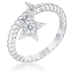 WildKlass Cubic Zirconia Star Charm Fashion Ring-WildKlass Jewelry
