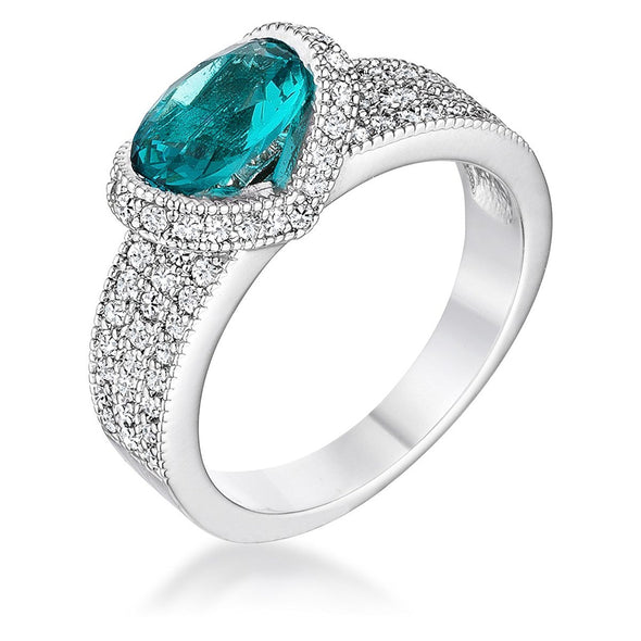 WildKlass 1.6 Ct Aqua Oval CZ Ring-WildKlass Jewelry