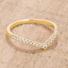 WildKlass .22Ct Gold ToneChevron Ring with CZ-WildKlass Jewelry