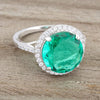 WildKlass 7.3ct Blue Green CZ Rhodium Plated Classic Ring-WildKlass Jewelry