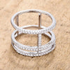 WildKlass 0.5Ct Rhodium Plated Parallel Ring with Brilliant CZ-WildKlass Jewelry